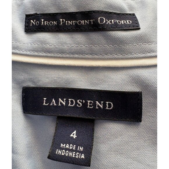 Land's End No Iron Pinpoint Oxford Shirt – Size 4 - Picture 3 of 7